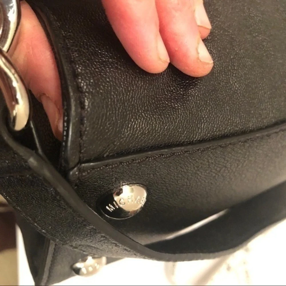 Michael kors black leather Hamilton satchel bag